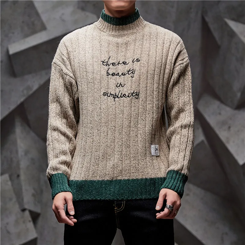 Бренд модный свитер для мужчин vugue harajuku с буквенным принтом плюс размер turtleneck водолазка верхняя одежда для мужчин мужской вязаный свитер