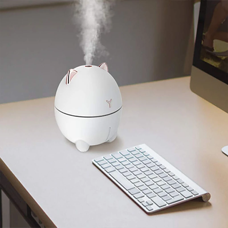 BRELONG 200 мл милый Ночной светильник в форме кошки USB мини бесшумный ароматический увлажнитель для дома и офиса