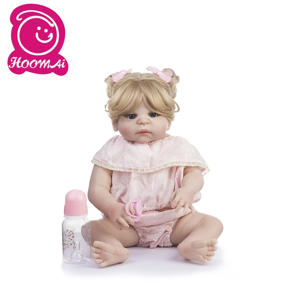 55 см силиконовая кукла для новорожденных игрушки девочек Bonecas блонд