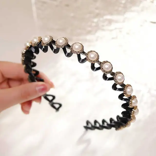 Fashion Pearl Non-Slip Rhinestone Hairbands Elastic Flower Women Hair Hoop Bands Headband Bezel Girls Hair Accessories Headdress type 10