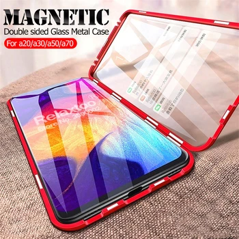 

360 Full protective case For samsung Galaxy a50 a70 a30 a20 Magnetic Double side Glass on the a 30 50 70 Metal Adsorption coque