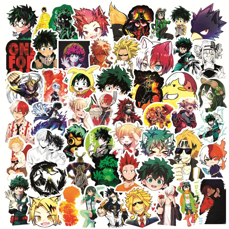 10/30/50/100pcs Classic  Anime My Hero Academia  Stickers Laptop Luggage Fridge Car Window Wall Water Cup Trolley Popular  Home engraved agate slice with metal elephant evil eye hanging ornaments wind chimes for window wall door home decor