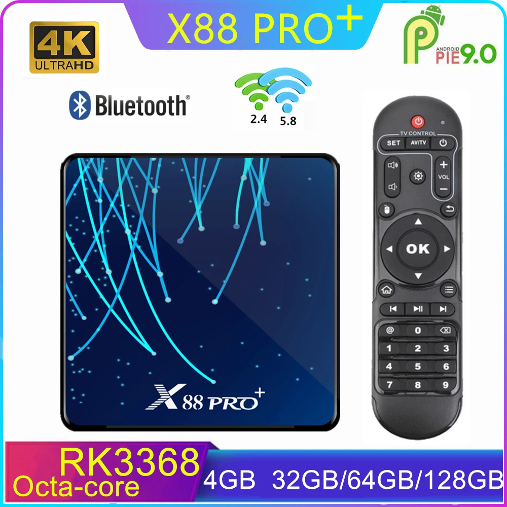 ТВ приставка X88 PRo + Pro RK3368 Android 9 0 4 128 ГБ 1080|ТВ-приставки и медиаплееры| |