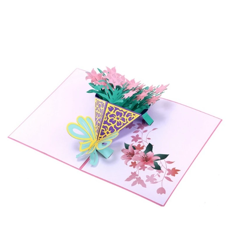  Narcissus Greeting Cards Handmade Birthday Wedding Invitation 3D Pop Up Card New D08D - 4.00036E+12