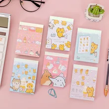 Kawaii chleb kot notatnik Cute cartoon zwierząt wiadomość notatki dekoracyjne notatnik karteczki do notowania Memo papiernicze artykuły biurowe
