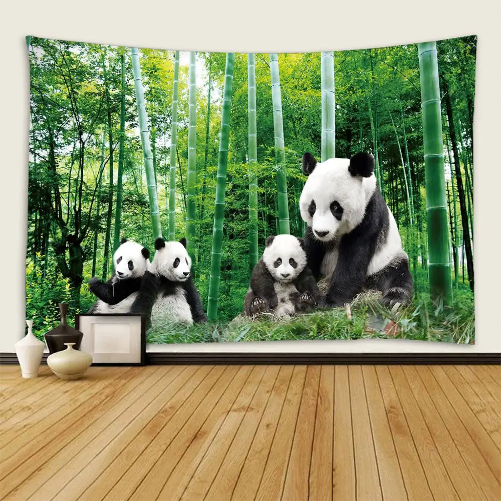3D милый панды настенный гобелен постельное покрывало, пляжное полотенце домашняя, комнатная, настенная художественная Декор гобелены Бохо покрывало Коврик для йоги Прямая поставка