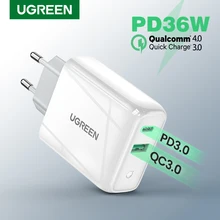 Ugreen 36w carregador rápido usb carga rápida 4.0 3.0 tipo c pd carregamento rápido para o iphone 12 carregador usb com qc 4.0 3.0 carregador de telefone