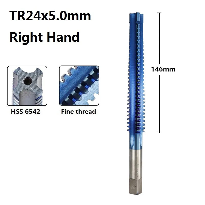 TR24x5 Right Hand XCAN 1 шт. TR20-TR26 нано синий покрытием левая/правая рука матрицы Резьба Кран сверло быстрорежущее 6542 трапециевидная крановая машина кран винтовой кран дрель - Цвет: TR24x5 Right Hand
