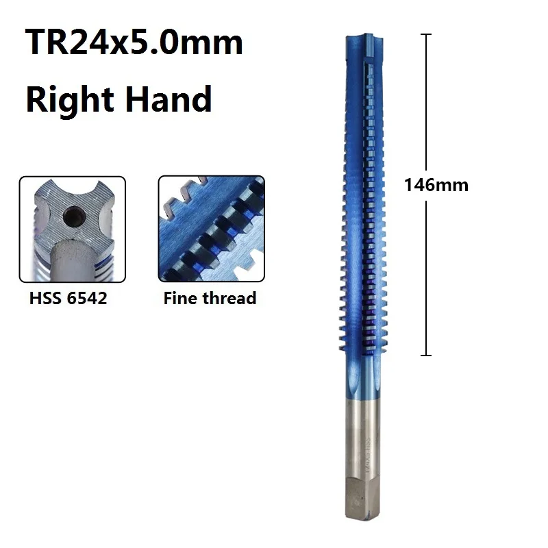 XCAN 1 шт. TR20-TR26 нано синий покрытием левая/правая рука матрицы Резьба Кран сверло быстрорежущее 6542 трапециевидная крановая машина кран винтовой кран дрель - Цвет: TR24x5 Right Hand