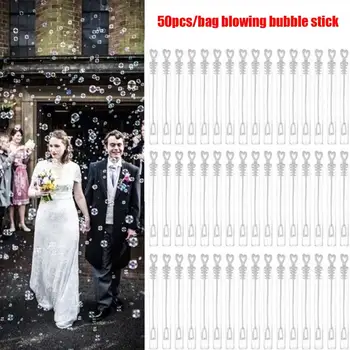 

Bubble Toy Transparent Heart Shape 50pcs Party Festival Outdoor Bubble Stick Bubble Soap Bottles Plastic Birthday Empty
