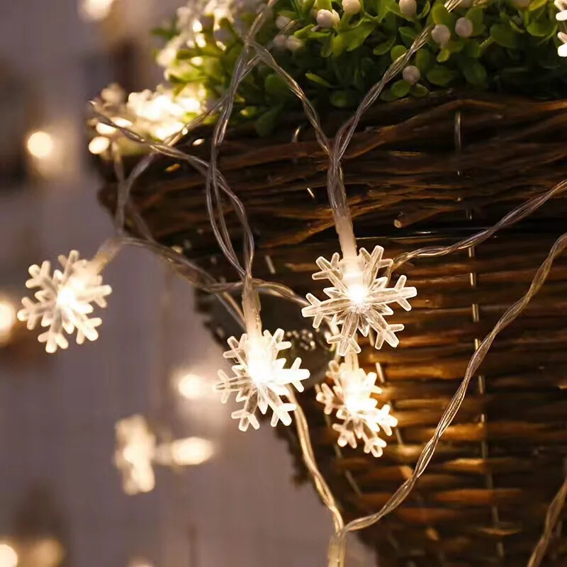 Рождественские украшения 1,5 м 10 светодиодный гирлянда снежинки светодиодный свет украшение сказочные огни Рождественские украшения для дома Navidad