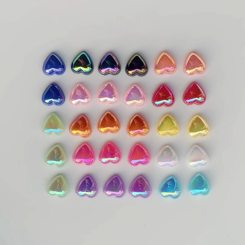 40 Pcs Acrylic Heart Rhinestone 15mm Flat Back Plastic Gems Light