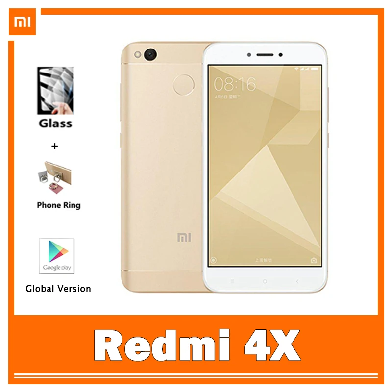 Смартфон Xiaomi Redmi 4X Global Rom 4 Гб 64 ГБ для пожилых людей 1280x720 пикселей HD экран Snapdragon 435 |