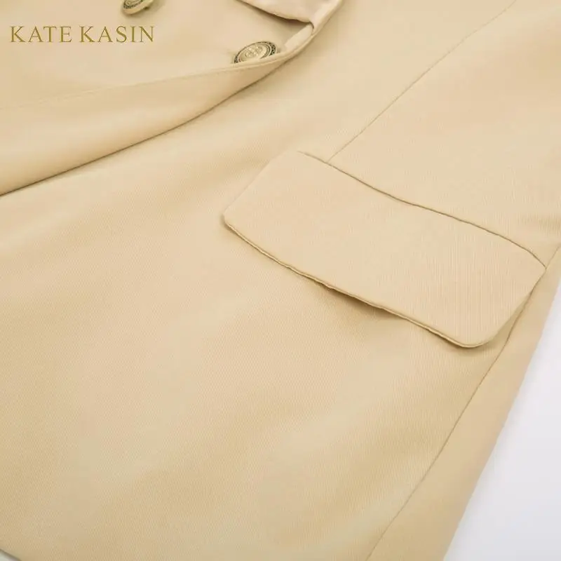 Kate Kasin женские простые классические Пиджаки, куртки, нагрудные подплечники, Блейзер, Женское пальто, Офисная Женская верхняя одежда, Рабочий костюм, куртка