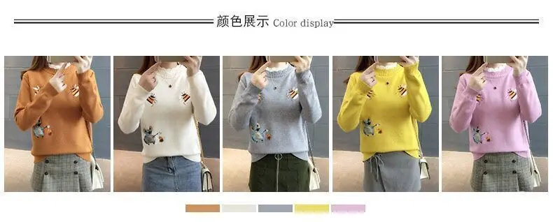 sweater for women Sweater Women's Autumn Winter Embroidered 2022 New Loose Korean Female Student Wear Pullover Sweater Women's Blouse cardigan