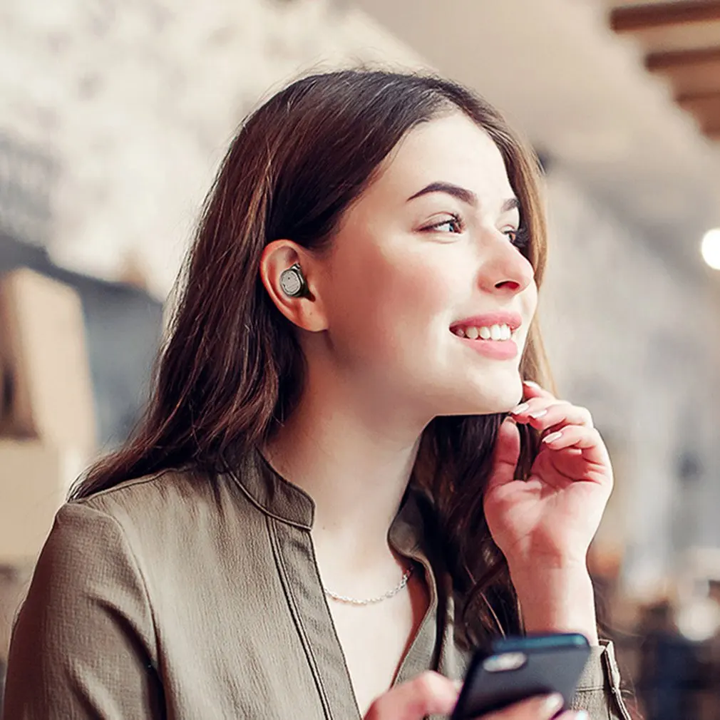 TWS отпечатков пальцев сенсорные Bluetooth наушники, HD стерео беспроводные наушники, шумоподавление игровая Спортивная гарнитура для iphone
