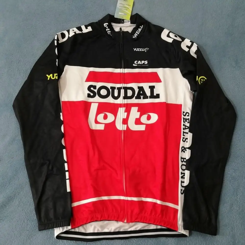 2021 Team lotto soudal зимняя флисовая красная велосипедная майка мужская теплая ткань MTB