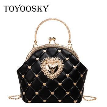 

TOYOOSKY Vintage Female Messenger Bags Metal Handle Handbag Shoulder Bag Lock Shell High Quality Crossbody Bags For Women