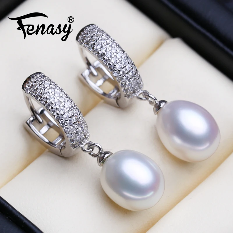 FENASY Natural Freshwater Big Baroque Pearl Drop Earrings 925 Sterling Silver Party Wedding Jewelry Gifts For Women Wholesale