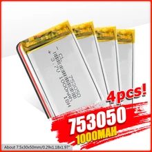 3 7 V 753050 1000mah умный дом MP3 колонки полимерная литий ионная