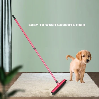 

Rubber Multifunctional Telescopic Broom Cleaner Pet Hair Removal Brush Home Floor Dust Mop & Carpet Sweeper