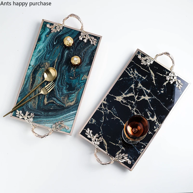 Nordic Creative Gold plating glass tray Household Storage organization decoration Jewelry display Home Decoration mirror | Дом и сад