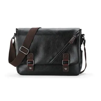 

Luxury Brand Leather Men's Messenger Bag Male Black Business Sling Bags Vintage Crossbody Bags For Men Casual Shoulder Bag Bolsa