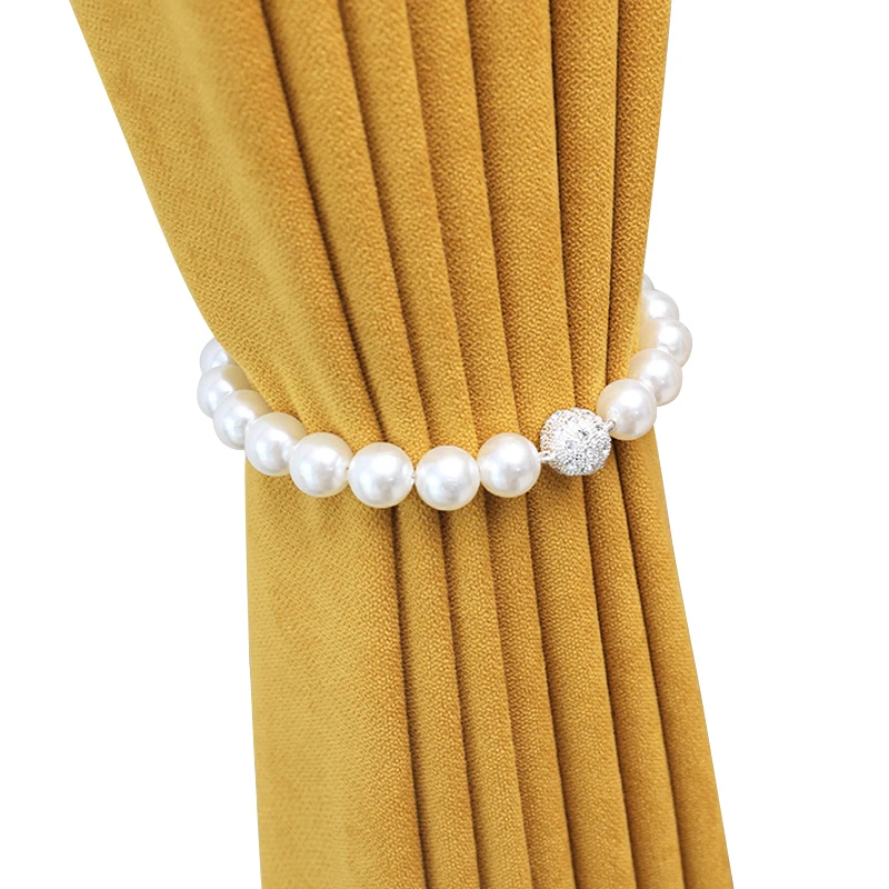 Curtain Tieback Simple And Elegant With 24 White Pearl Drapery