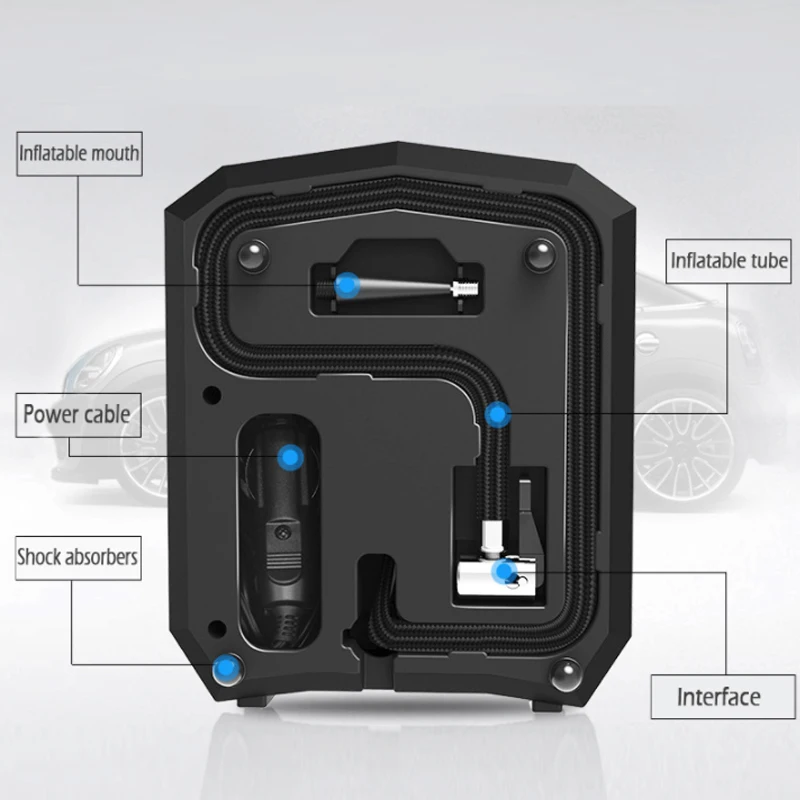 Car Air Compressor Pump Digital Tire Inflator DC 12V 120W 150 PSI Car Air Pump with Auto Shut Off Gauge for Car Motorcycle Elect