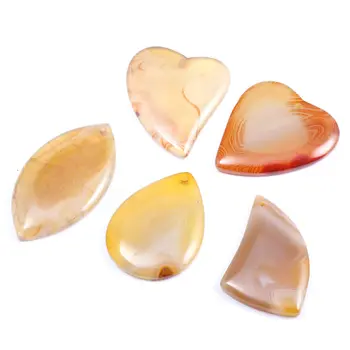

5pcs / Lot Yellow Striped Agates Pendant Reiki Healing Natural Stone Meditation Amulet DIY Jewelry Natural Stone Charms