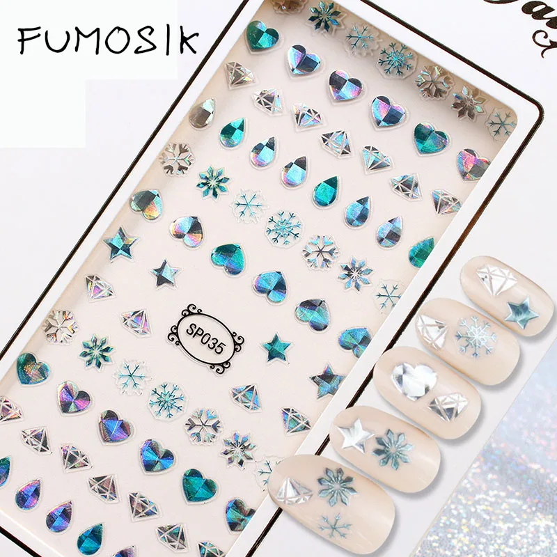  1 Sheet Gold Silver Lines Strip 3D Nail Sticker Gold Flower Vine Diamond Necklace Gel Polish Slider