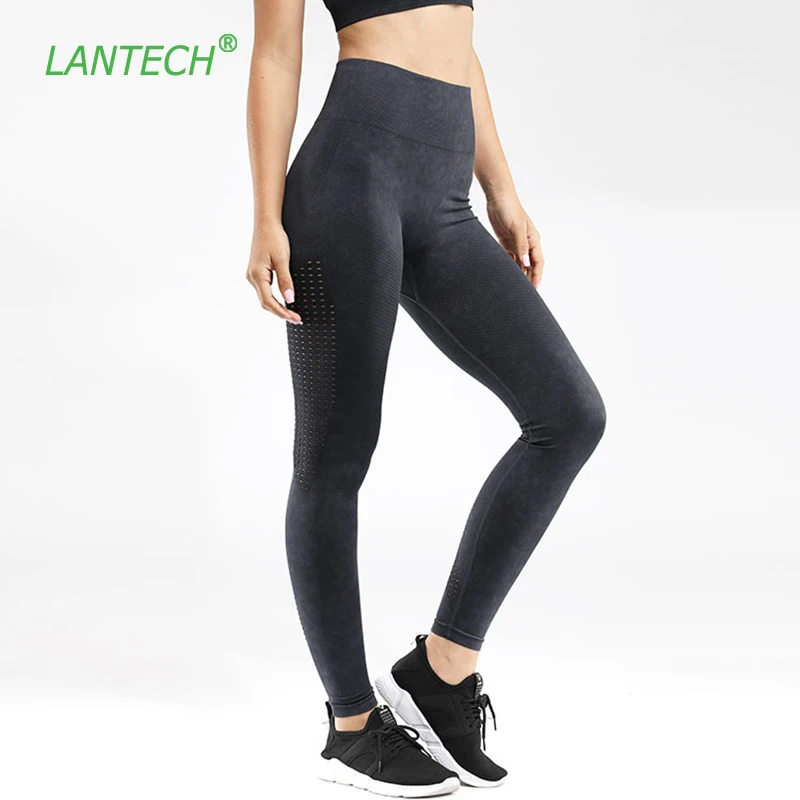 

LANTECH Sports Pants Gym Leggings Yoga Seamless Pants Frosted Retro Stretchy High Waist Fitness Leggings Running Pants Women