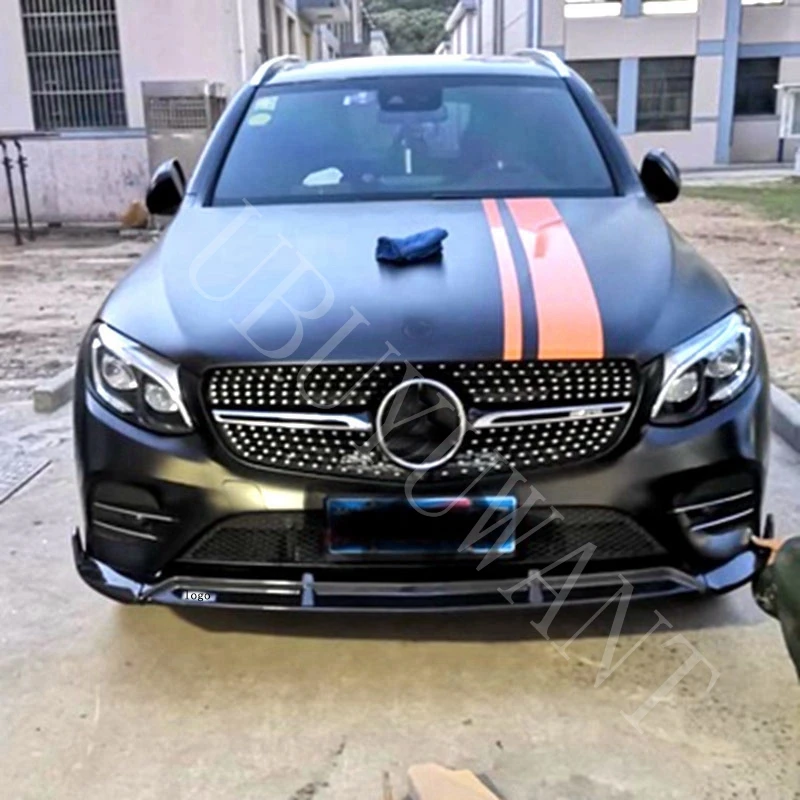 

UBUYUWANT For Mercedes-Benz X253 GLC200 GLC300 2016-2019 Car ABS Front Lip Spoiler Auto Diffuser Bumper Protector Decoration