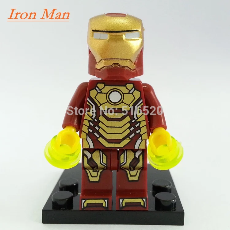 Один горячий Супер Герои 500+ горячая фигурка Marvel DC Мстители Дэдпул Звездный огонь Бэтмен Супермен железный человек строительные блоки игрушки - Цвет: Iron Man
