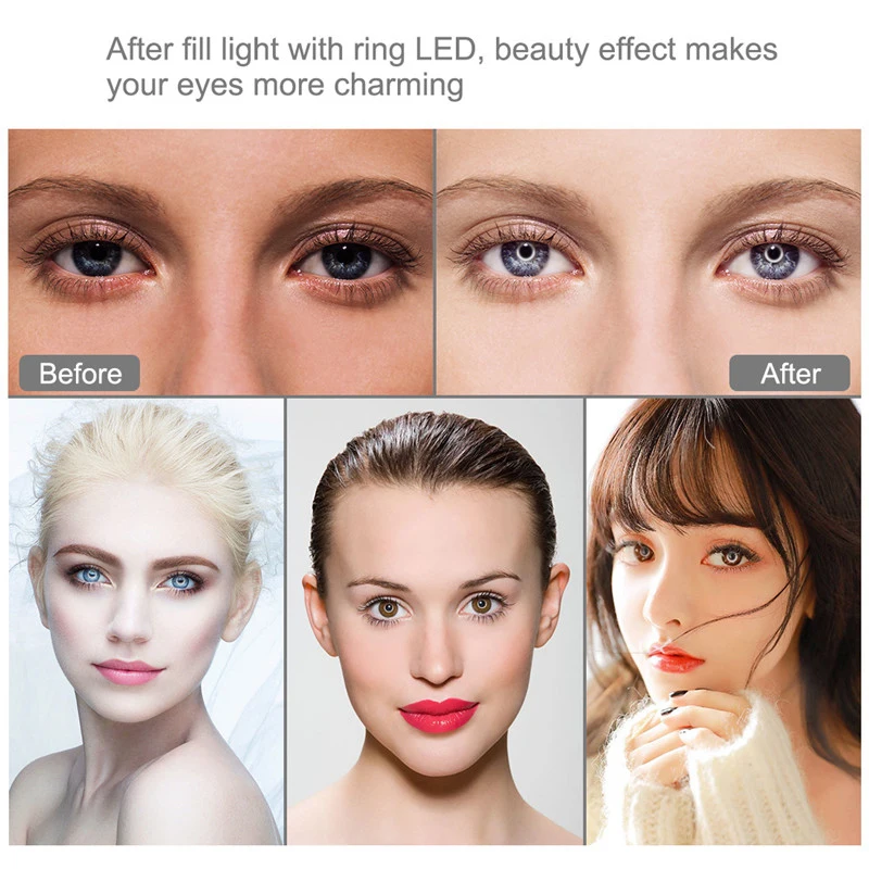  Smartphone Video Rig w 4.6inch Ring LED Selfie Light MIC Handheld Phone Video Stabilizer Grip Tripo