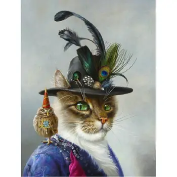 

Full Square 5D DIY Diamond Painting Cartoon jazz cat, Diamond Embroidery Cross-Stitch kit,handmade Mosaic,new year decoration