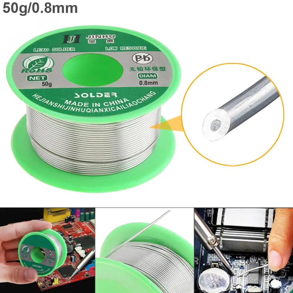 0.8mm Lead Free Solder Wire with Rosin Core for Electrical Soldering 50g 