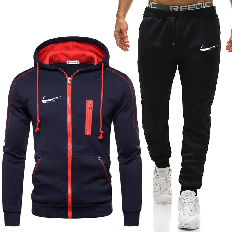 

Men Print Suit Two Pieces Set Men's Hoodies Sweatshirt+Pants Male Hoody Jogging Tracksuit Men Sportswear Brand Outfit