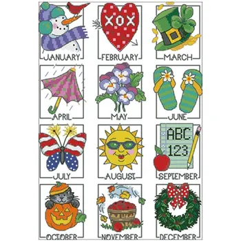 

December calendar Patterns Counted Cross Stitch 11CT 14CT 18CT DIY Cross Stitch Kits Embroidery Needlework Sets home decor