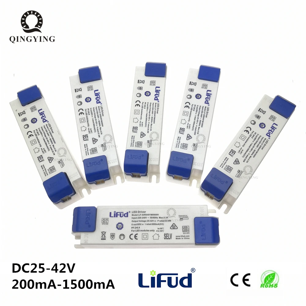 1pcs Lifud LED Driver YM YS 25-40V 200mA 350mA 600mA 900mA 1000mA 1200mA 1300mA 1400mA 1500mA LED Power Supply Transformer мощный светодиод arpl 31w lta 1919 warm3000 97 35v 900ma arlight power led 19х19mm