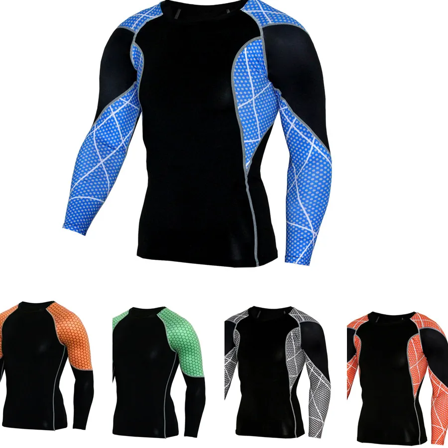 

Men's sports tights PRO long-sleeved breathable quick-drying fitness running football basketball training suit sports T-shirt