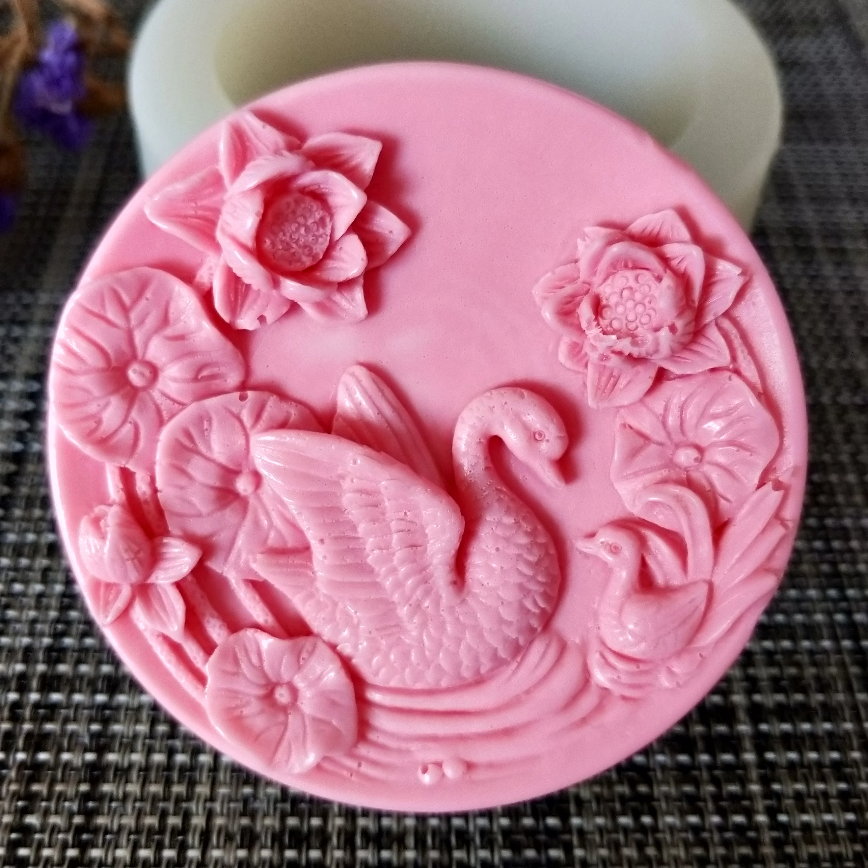 

DW0144 PRZY Swan lotus flower silicone mold soap mould handmade soap making molds candle silicone mold resin clay mold