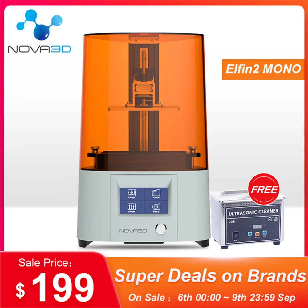 3D-принтер drucker NOVA3D модернизированный Elfin2 Mono SE 6 ' 2K монохромный 130x75x150 мм комплект