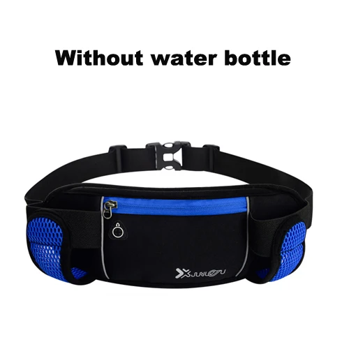 Running Bags Waist 2 Water Bottle Outdoor Camping Hiking Fitness Man Women Gym Lightweight Belt Bag Female Sports Fanny Packs - Цвет: Bule