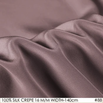 

100% SILK CREPE DE CHINE 140cm width 16momme Natural Silk Wedding Fabric Sewing Cloth Pinkish Tan NO88