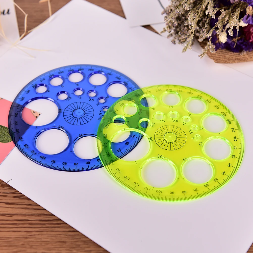 1pcsThe New Circular Plastic Ruler Template Circle Patchwork Foot 360 Degrees Rulers for Student Office School Gift