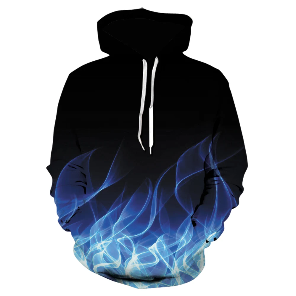 

Blue 3D fire men's sweatshirt jacket winter handsome hoodie men 3D printing popular funny clothes Long Sleeve streetwear moletom
