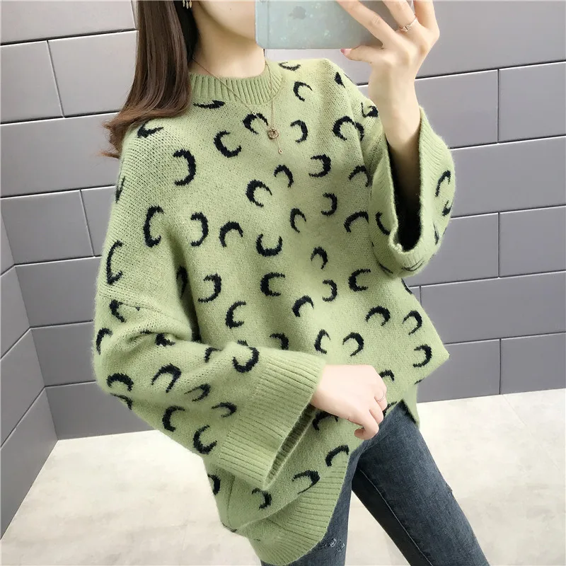 Blusas De Inverno Feminina, пончо, новинка 9354, свободный полумесяц, пуловер, Женский вязаный свитер, 44-1/F, 10 рядов, 2 полки - Цвет: see chart