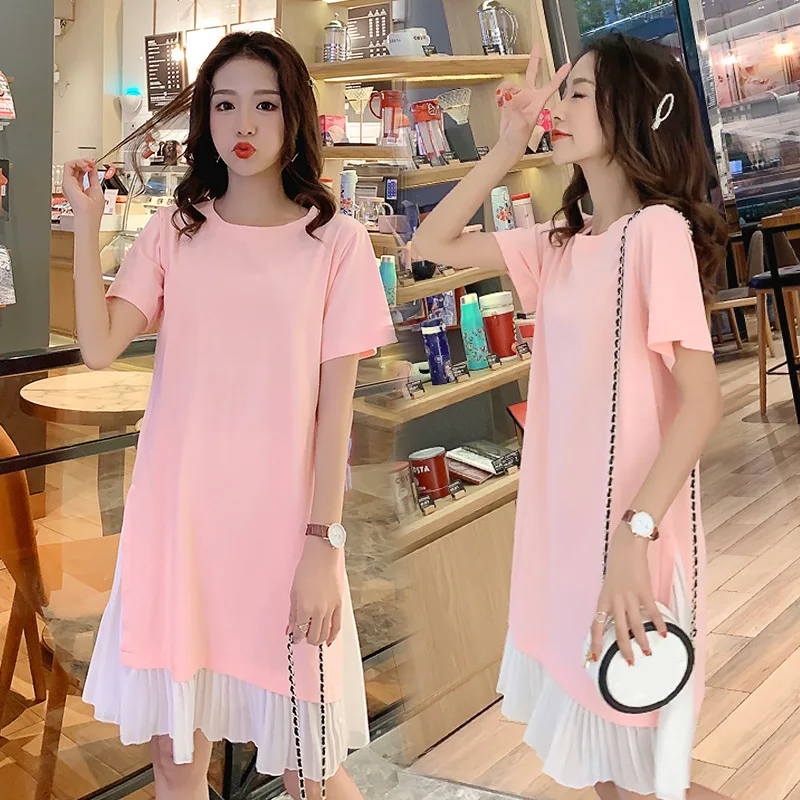 

Maternity Clothes Summer New Style Joint Pregnant Women Dress 2019 Loose-Fit Versatile Mid-length Tops