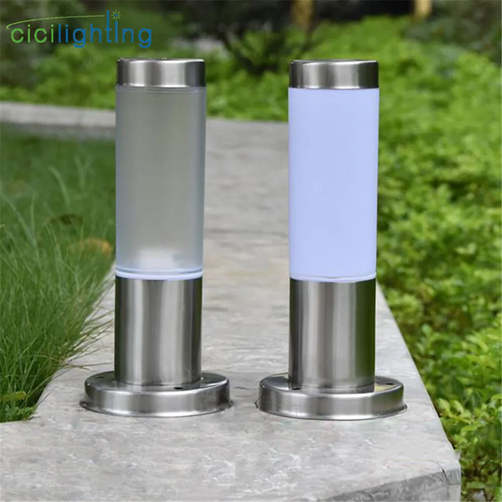 

outdoor white PC or Frosted Glass Shade Pillar lamp landscape corridor porch path post light lamp pillar bollard light for home